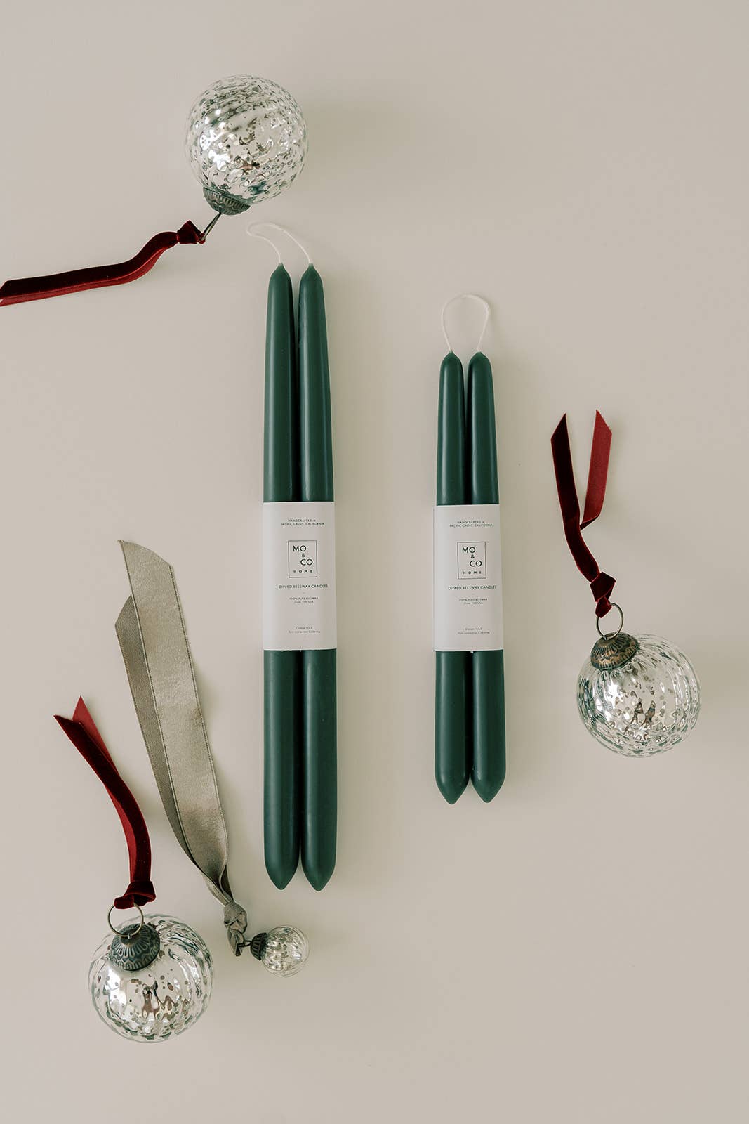 Forest Green Taper Candles - 14 Inch