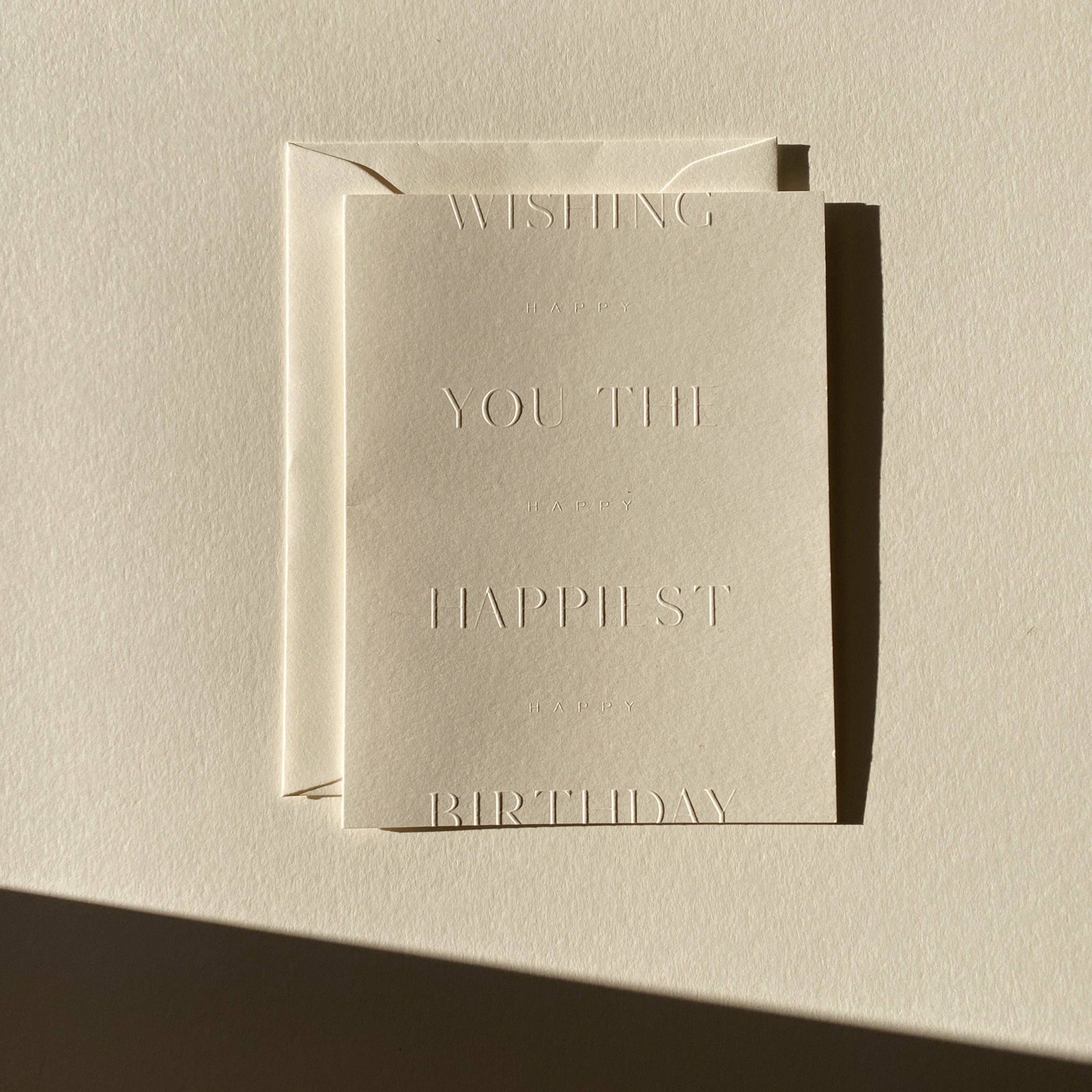 "Happy Birthday" Greeting Card - Beige
