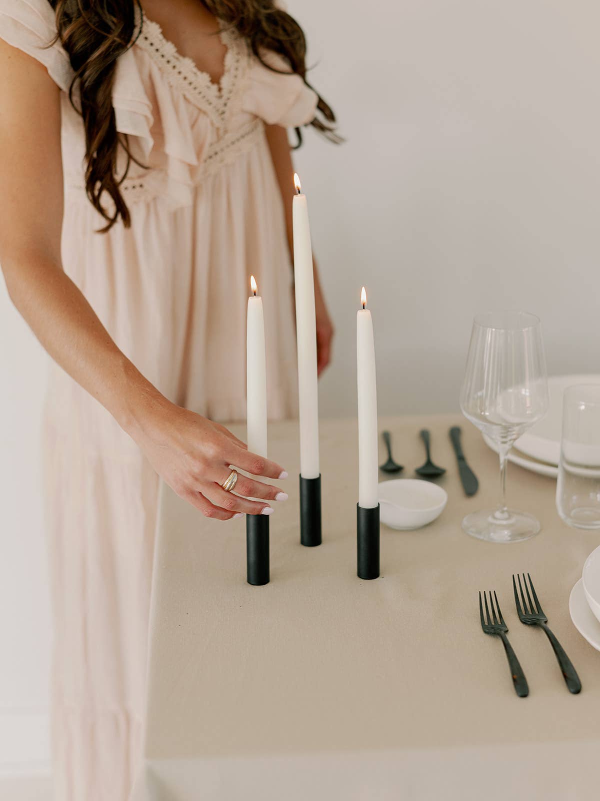 Natural White Taper Candles - 10 Inch