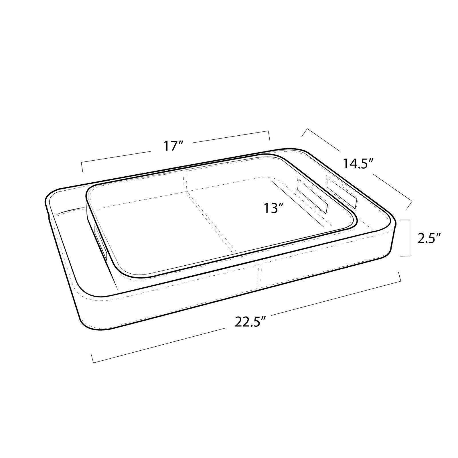 Derby Rectangle Leather Tray