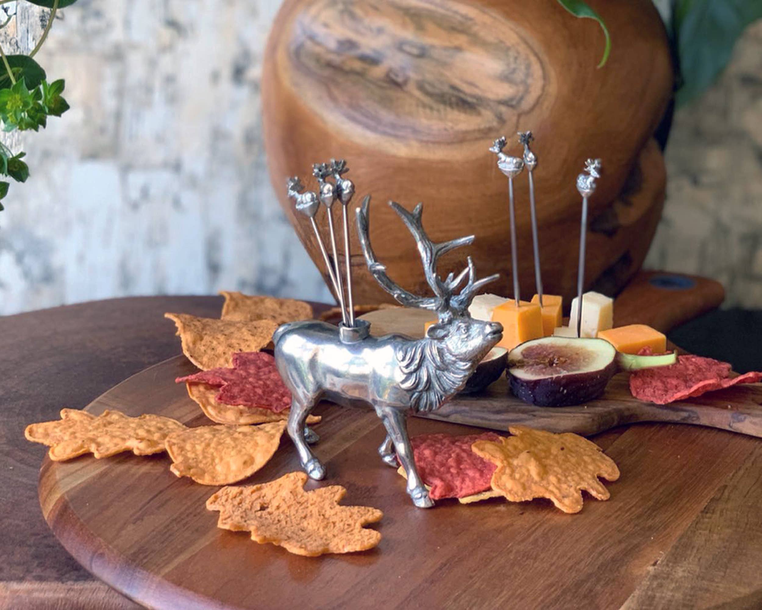 Pewter Elk Cheese Pick Set