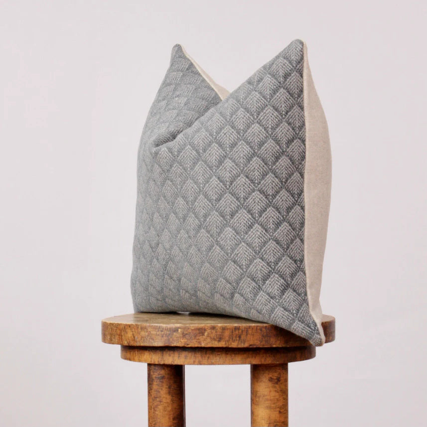 Blue Woven Wool Pillow