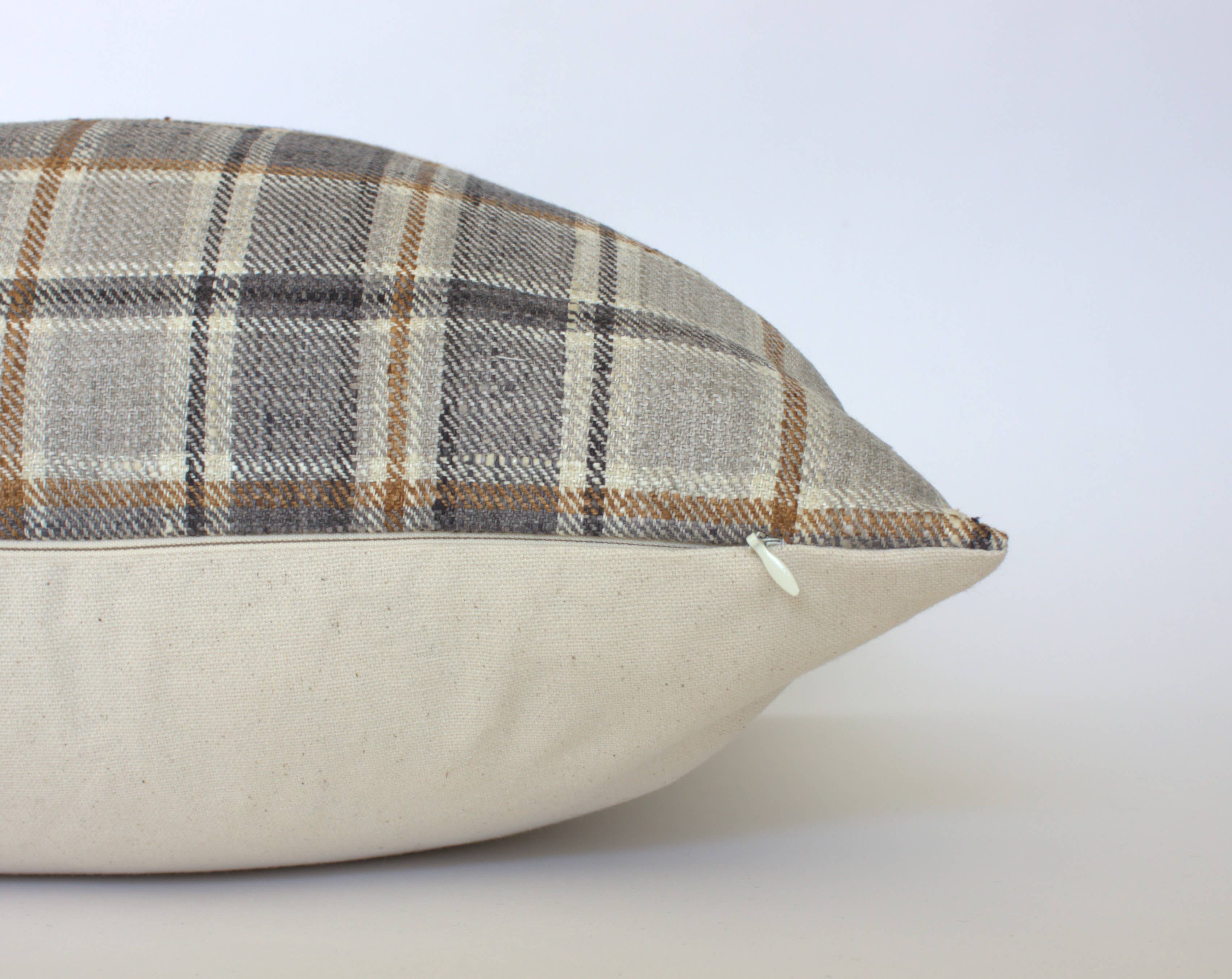 Nolan Brown Plaid Throw Pillow