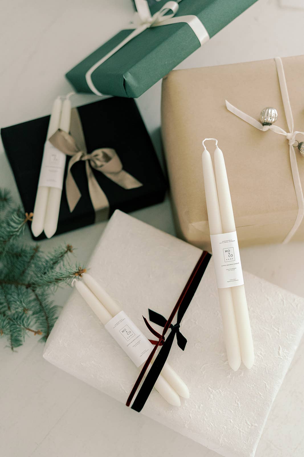 Natural White Taper Candles - 10 Inch