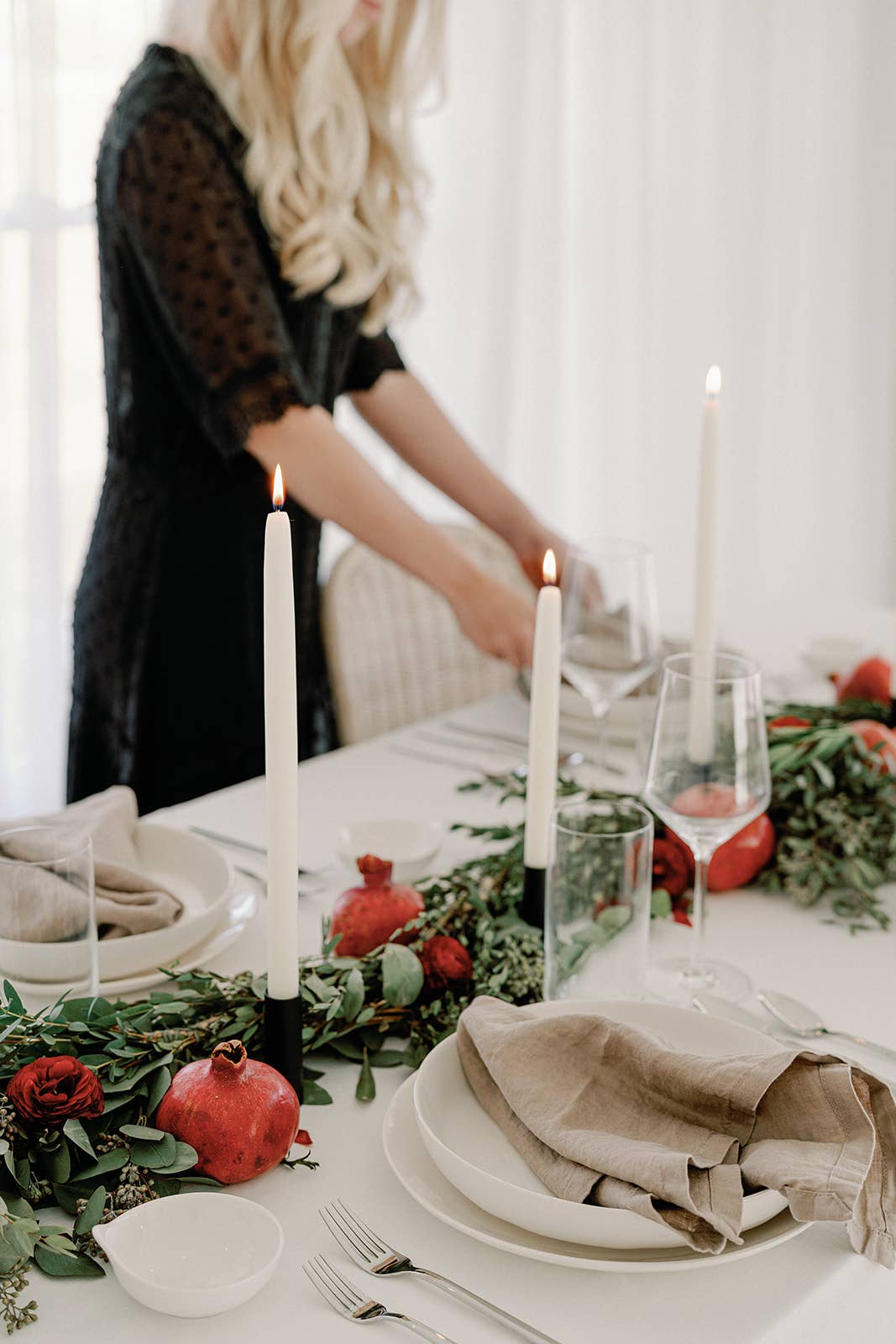 Natural White Taper Candles - 10 Inch