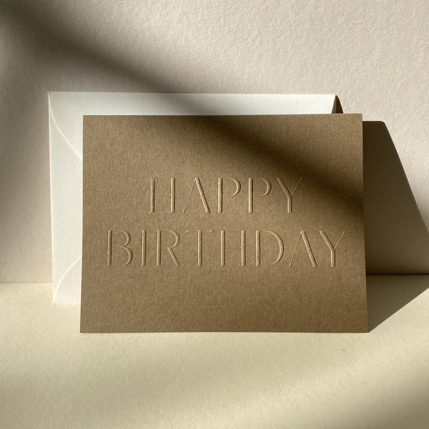 "Happy Birthday" Greeting Card - Brown