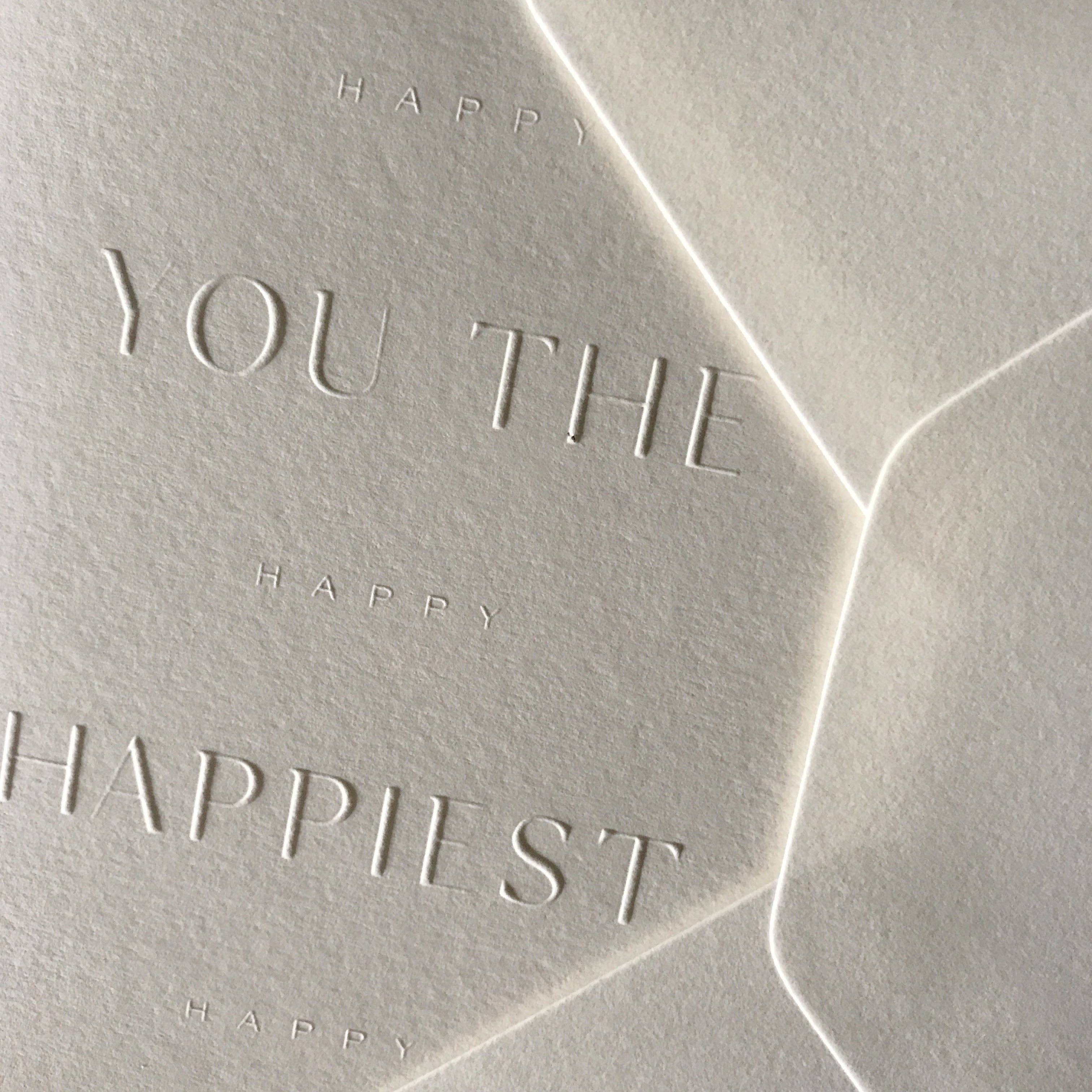 "Happy Birthday" Greeting Card - Beige