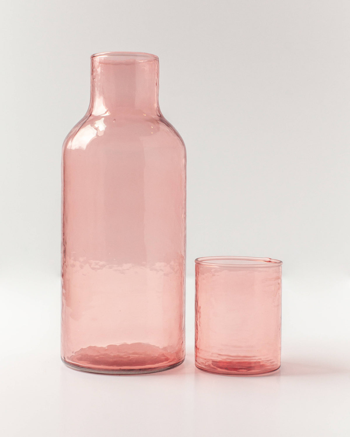 Handblown Hammered Glass Carafe: Smoke