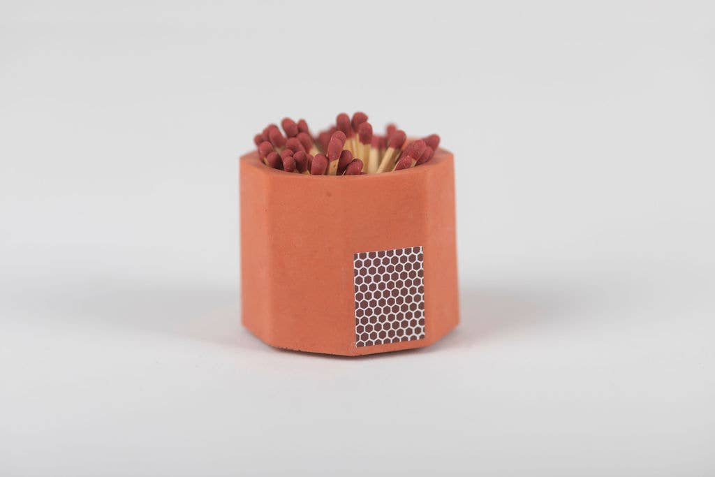 Concrete Match Holder – Modern Design with 2-Inch Safety Matches: Navy