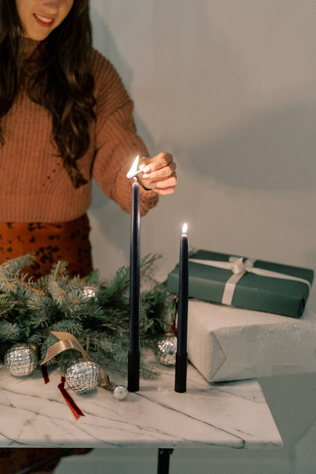 Midnight Blue Taper Candles - 14 Inch