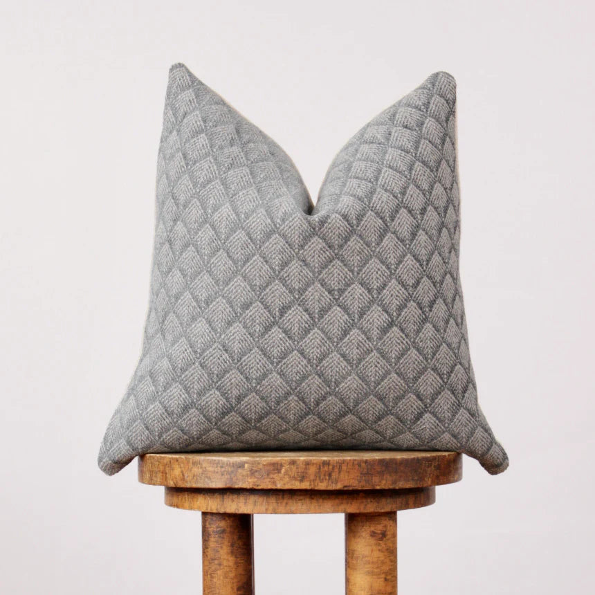 Blue Woven Wool Pillow