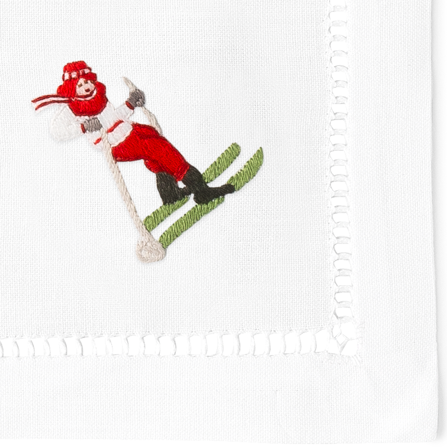 Skiers Cocktail Napkins - Mixed Set of 4