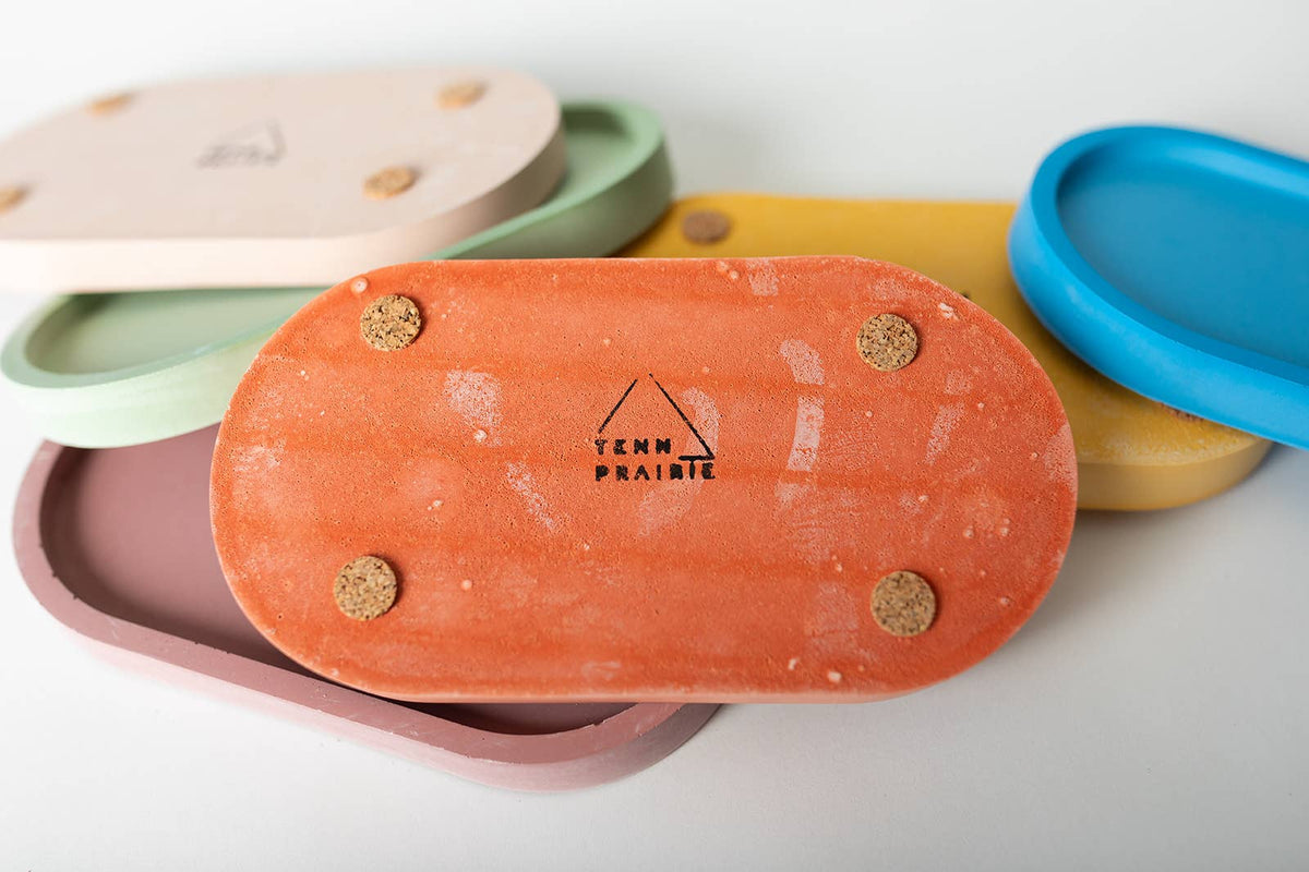 Concrete Candle Tray – Colored Base for Candle Display & Styling: Navy