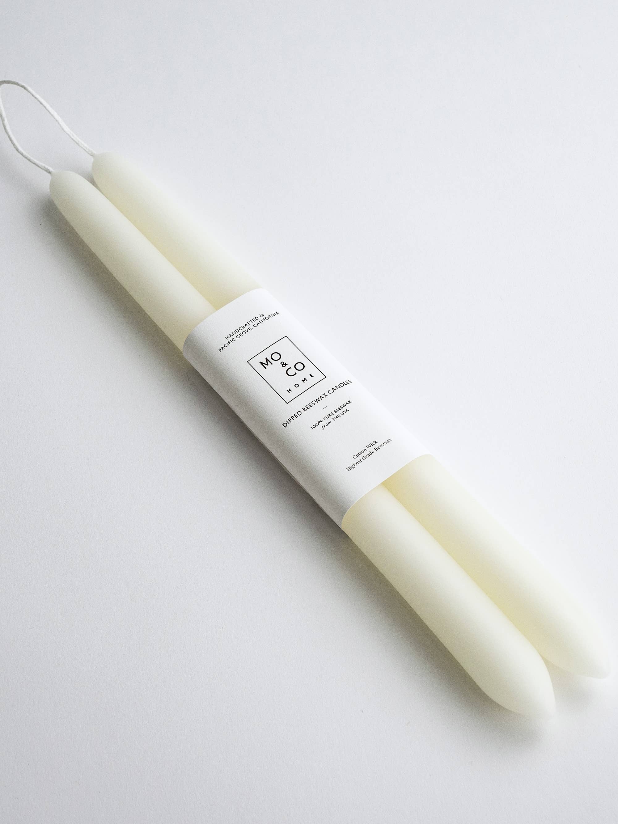 Natural White Taper Candles - 10 Inch