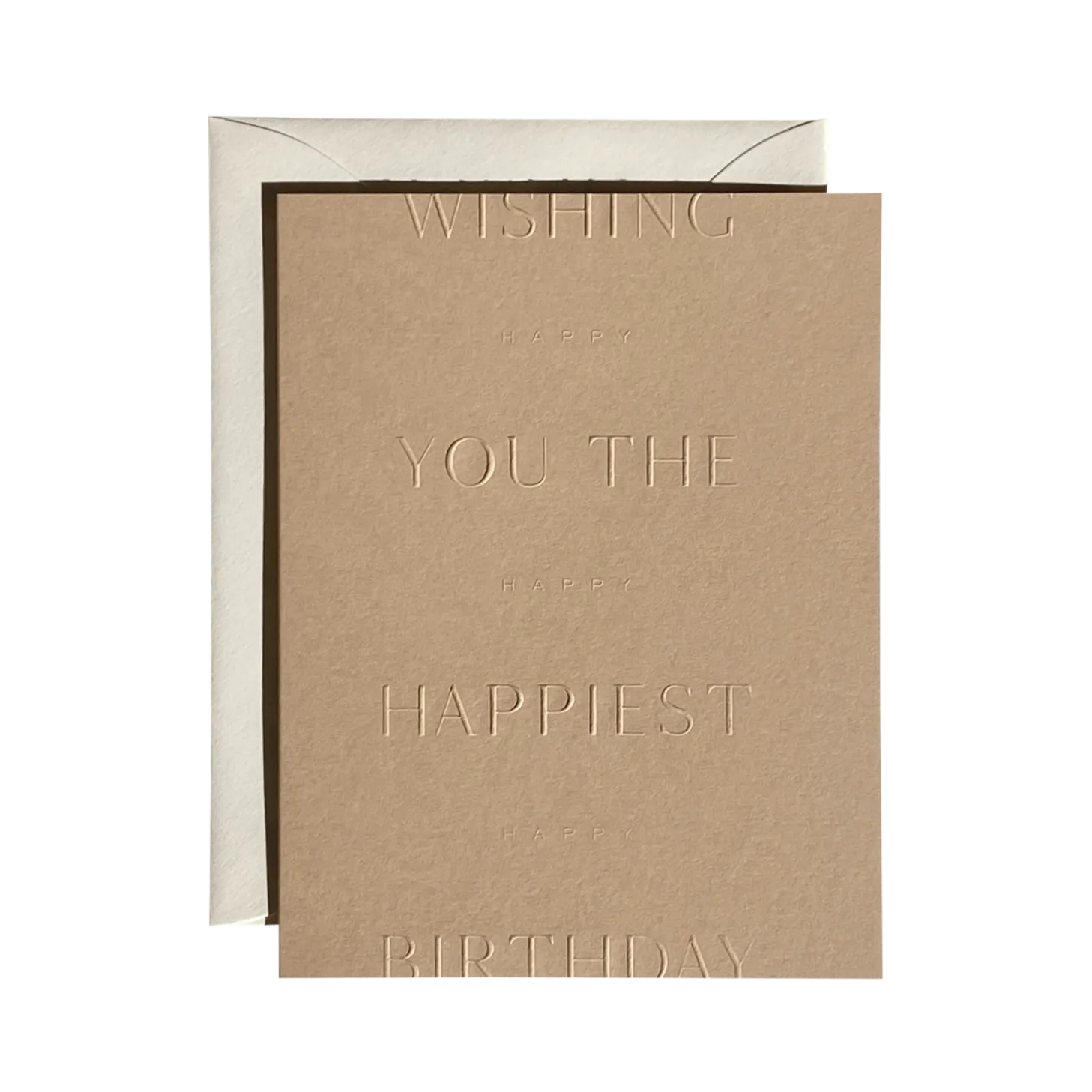 "Happy Birthday" Greeting Card - Beige