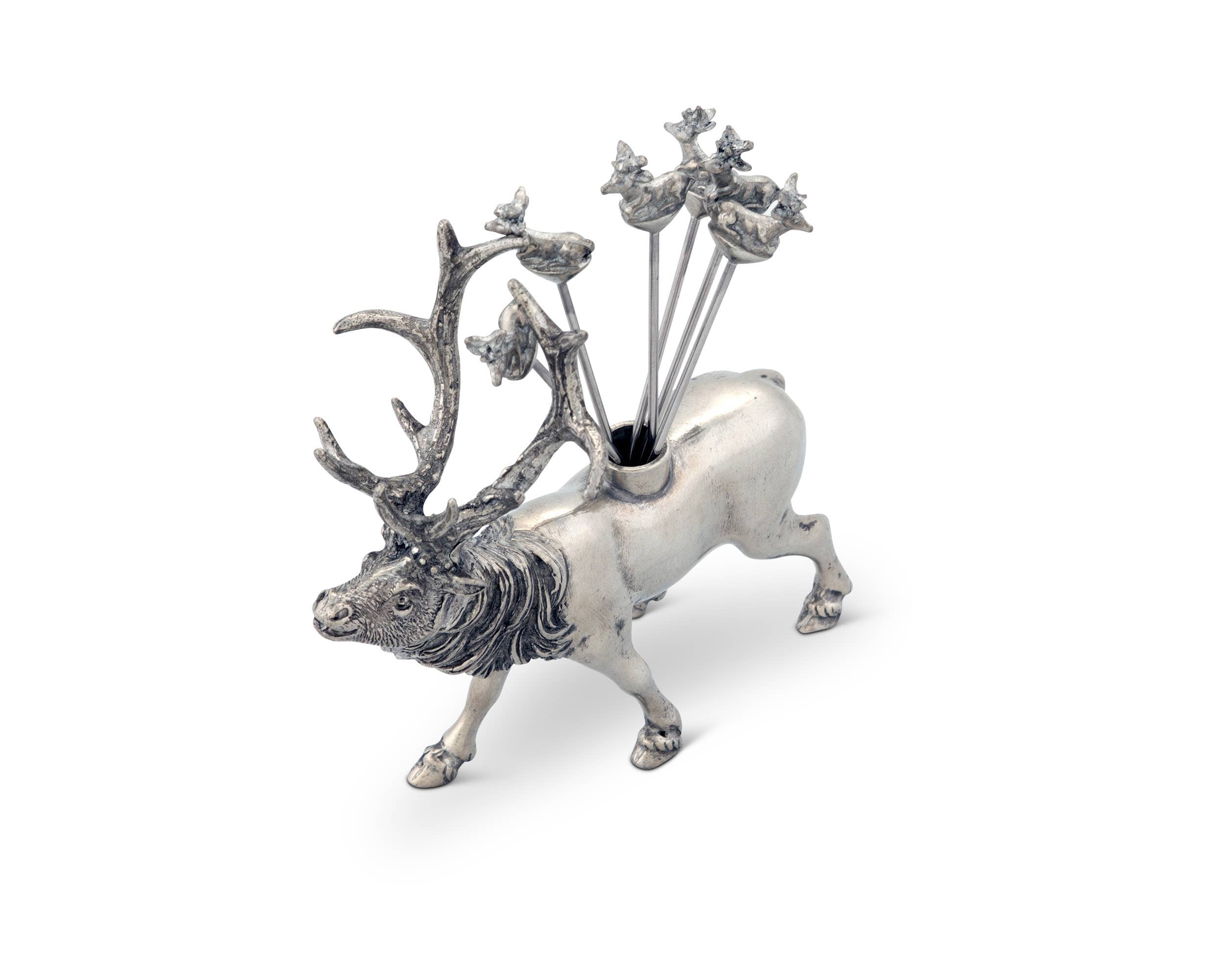 Pewter Elk Cheese Pick Set