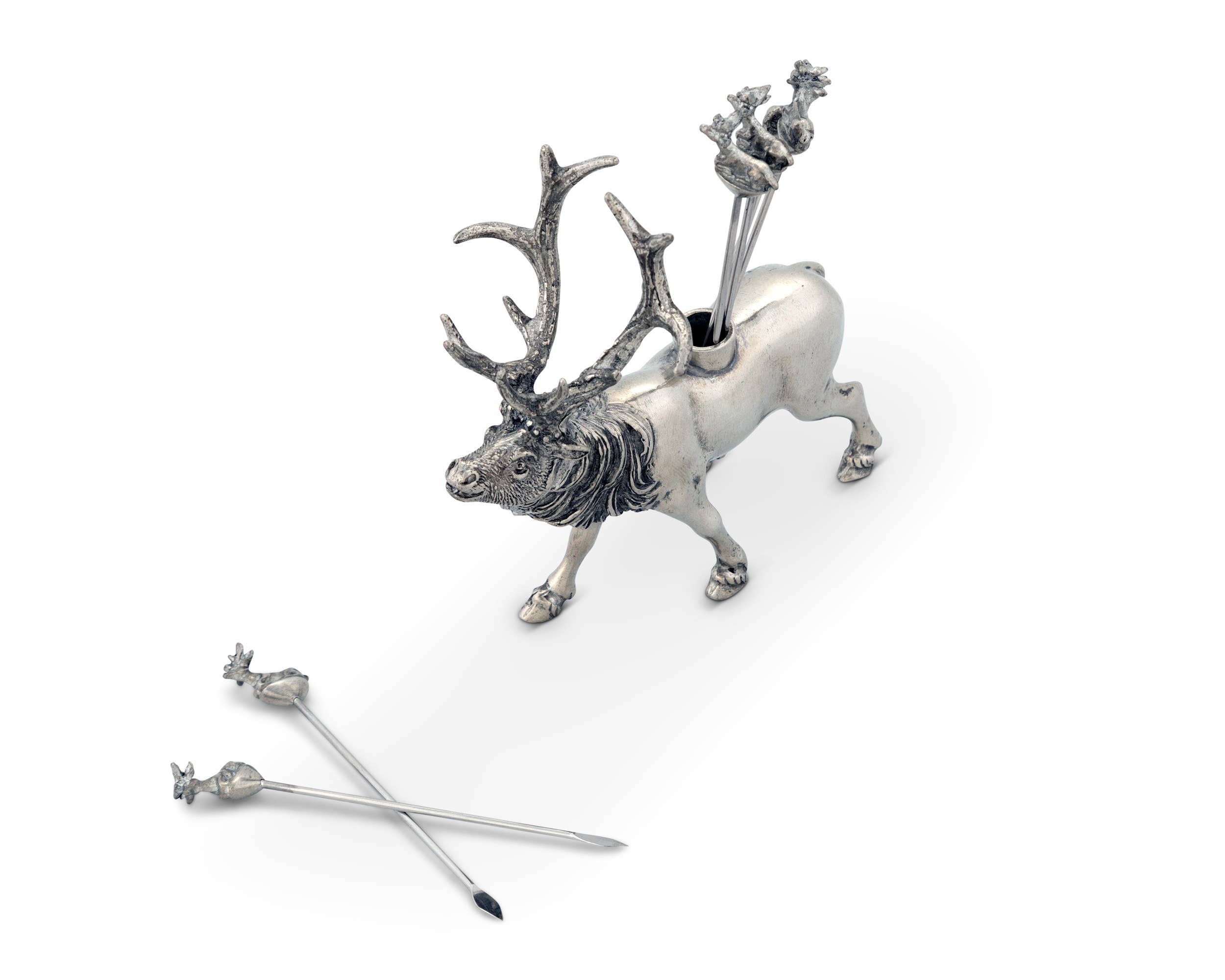 Pewter Elk Cheese Pick Set