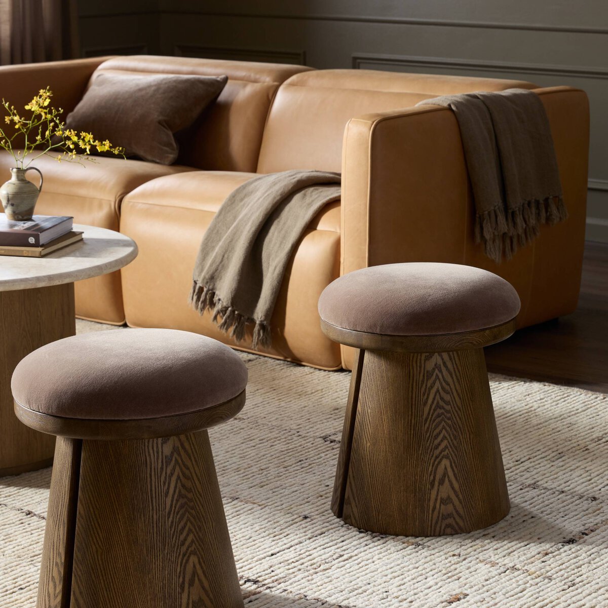 Bea Accent Stool - Mushroom