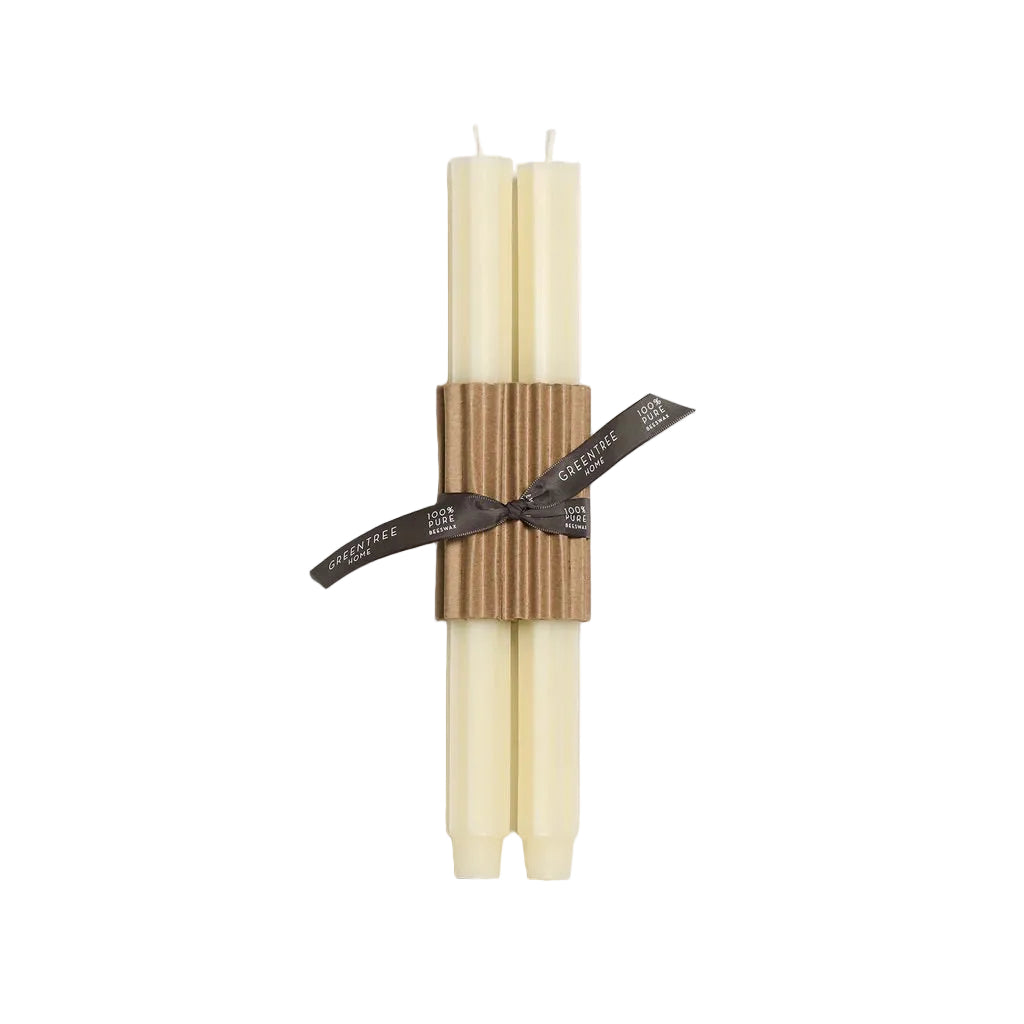 Fluted Church Tapers - White