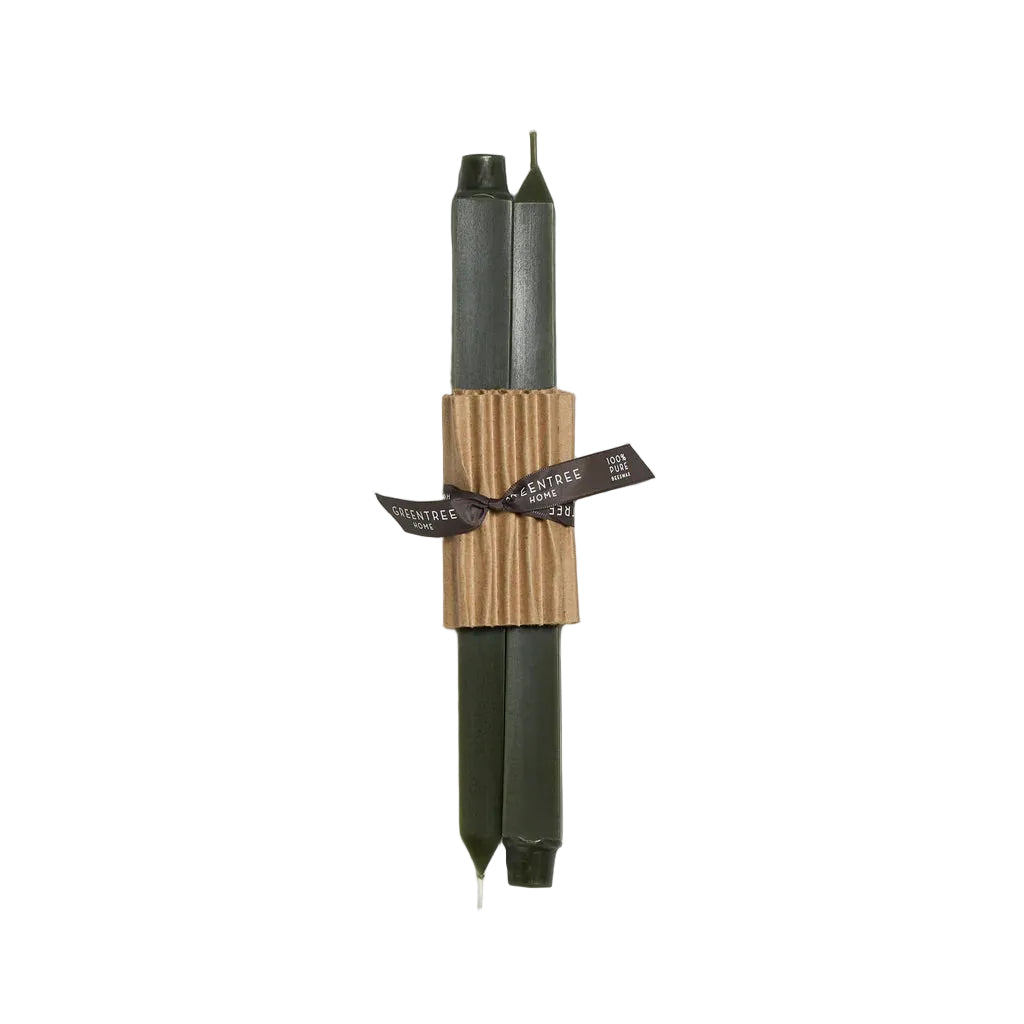Square Taper Candles Green