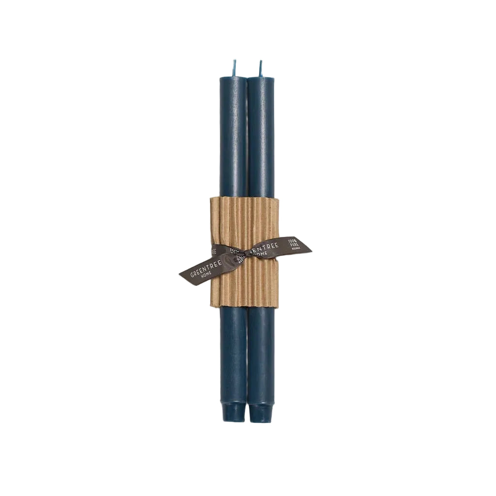 Church Taper Candlesticks Blue