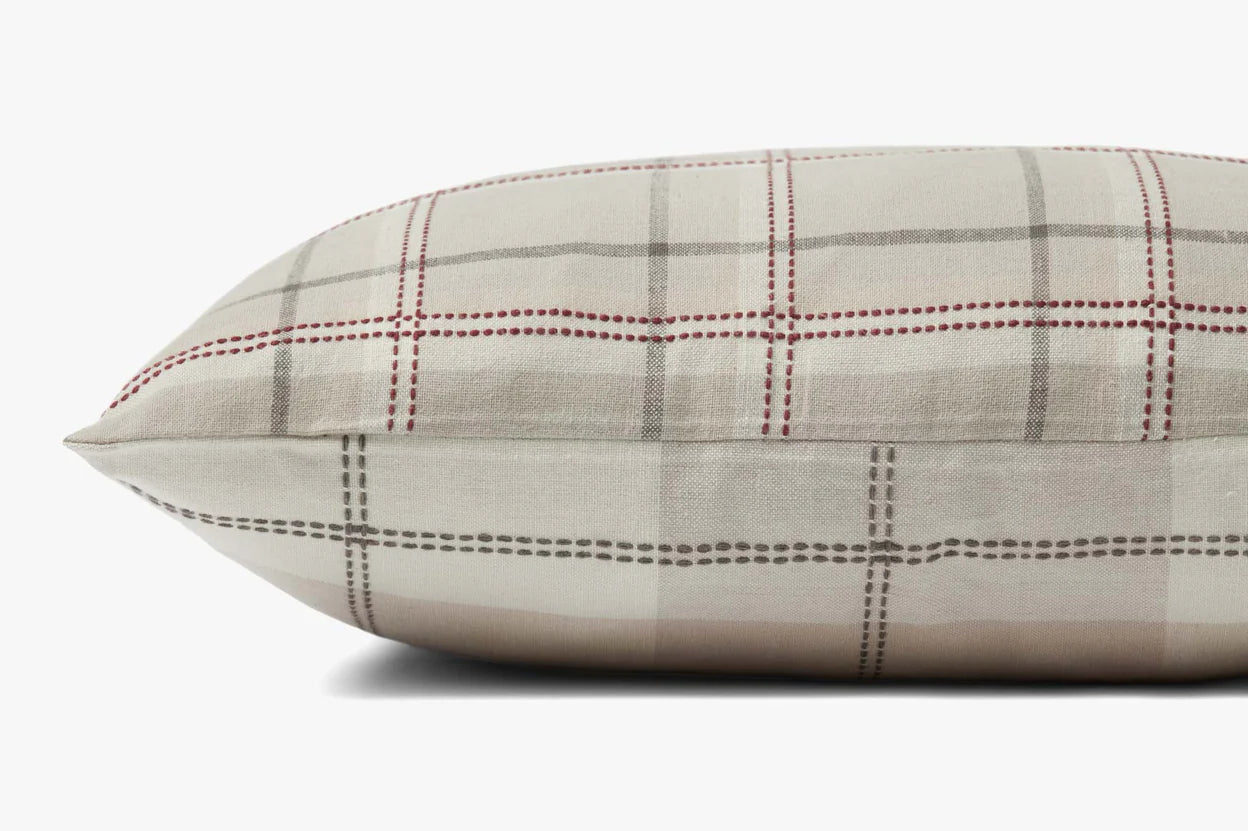 Teddy Plaid Cotton Woven Pillow