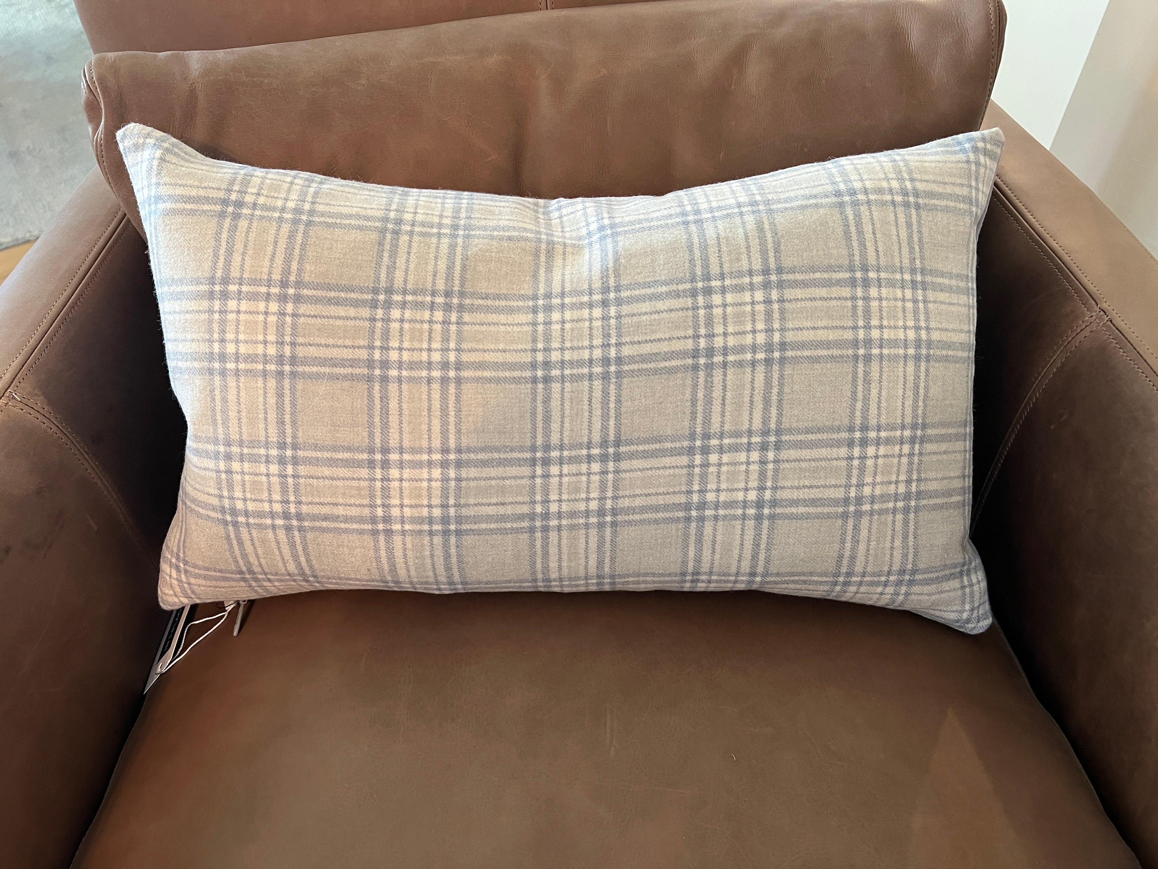 Plaid Wool & Velvet Pillow