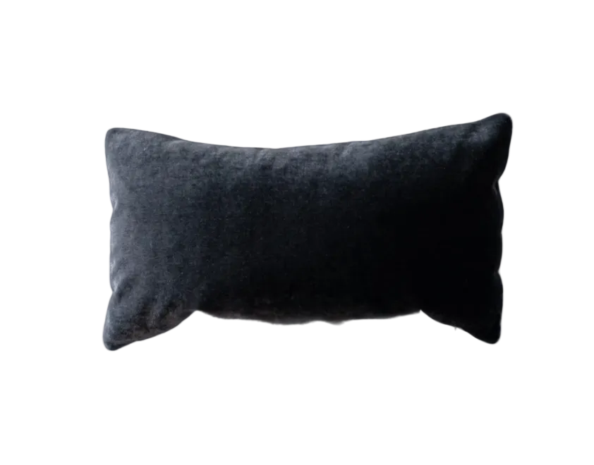 Charcoal Mohair Lumbar Pillow