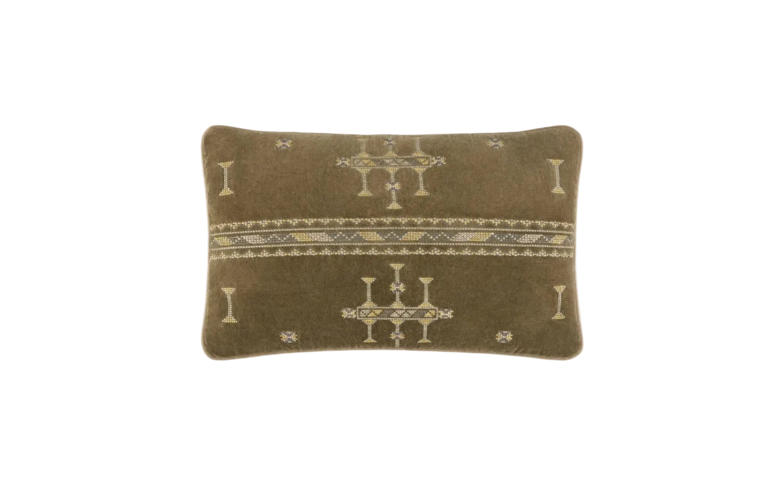 Velour Lumbar Throw Pillow