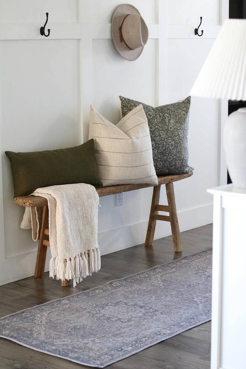 Evans Neutral Striped Throw Pillow