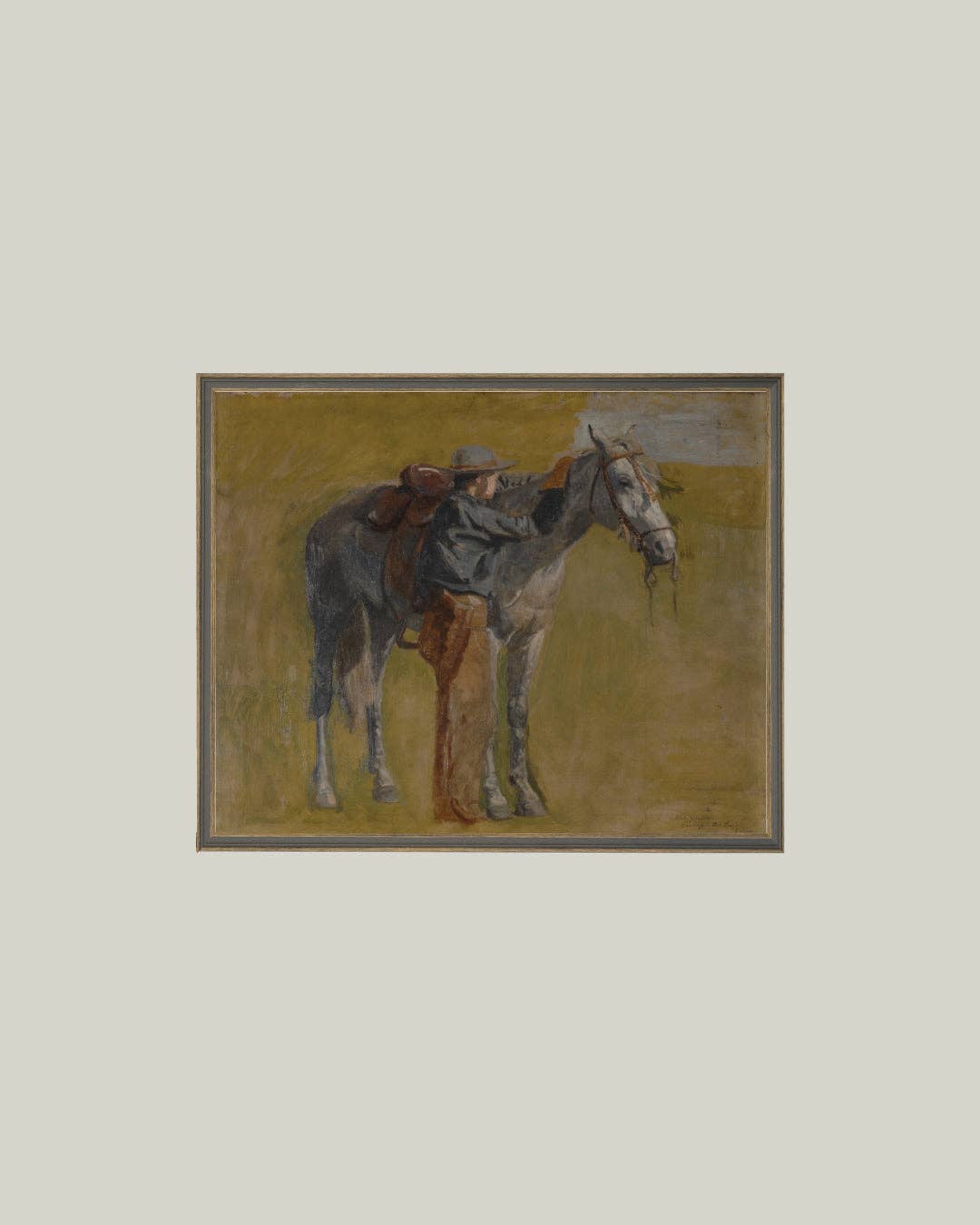 Study For Cowboys Framed Art
