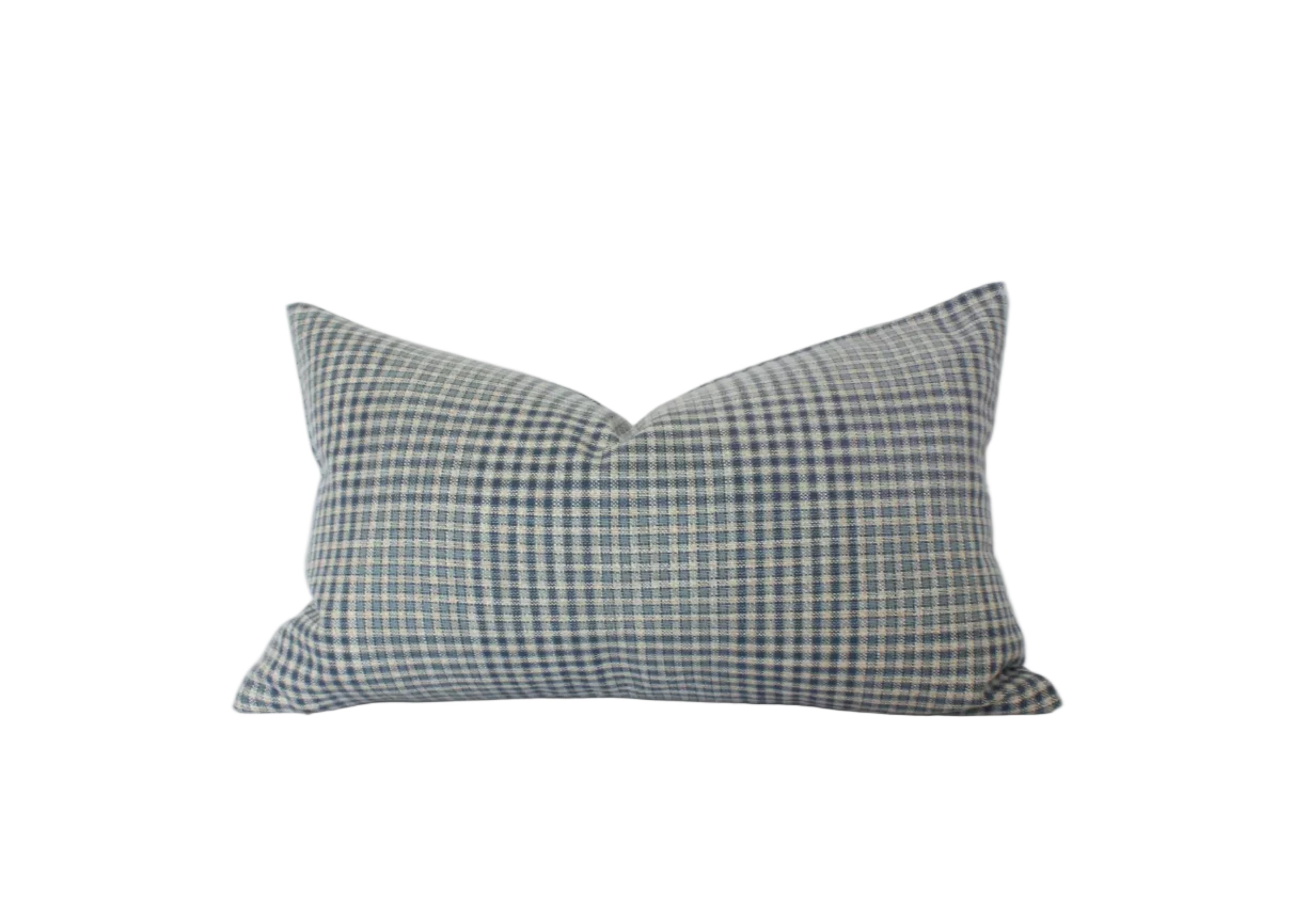 Olin Blue Gingham Lumbar Throw Pillow