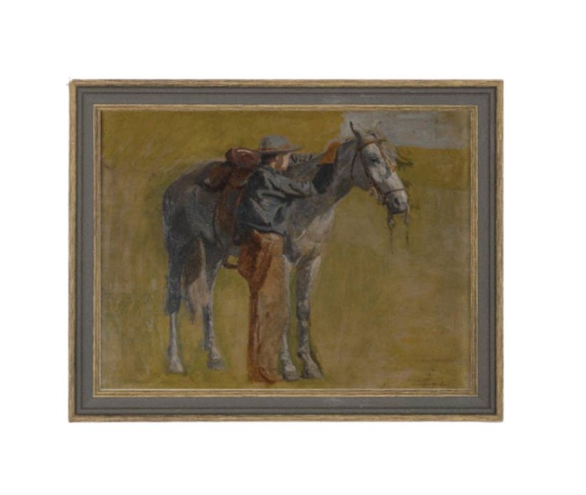 Study For Cowboys Framed Art
