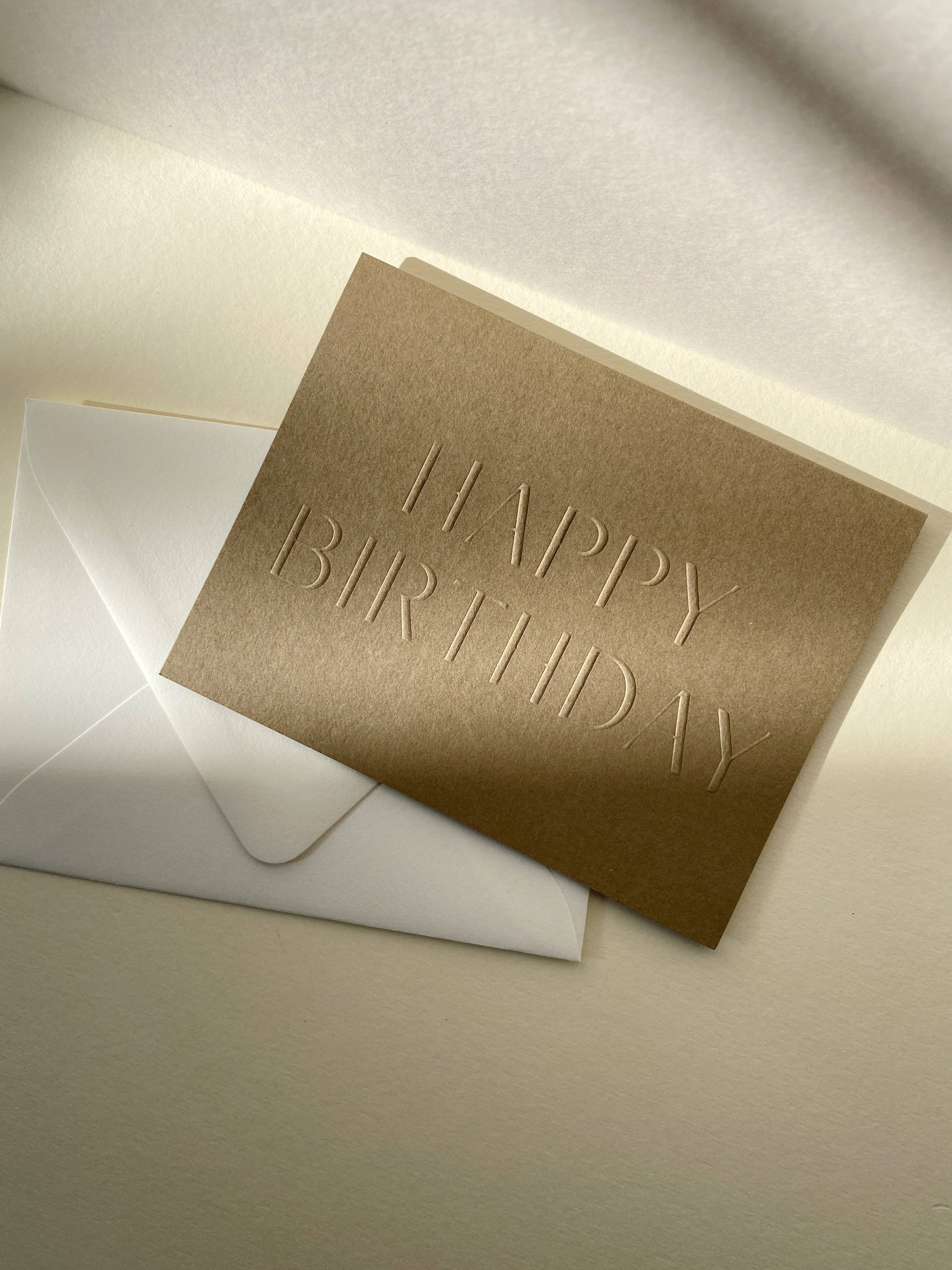 "Happy Birthday" Greeting Card - Brown