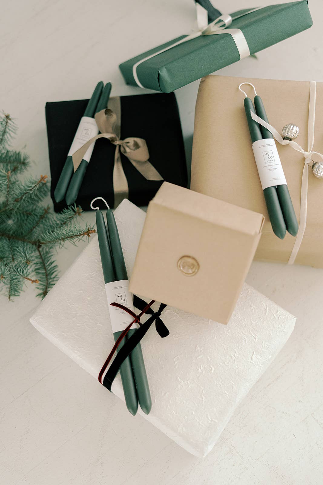 Forest Green Taper Candles - 14 Inch