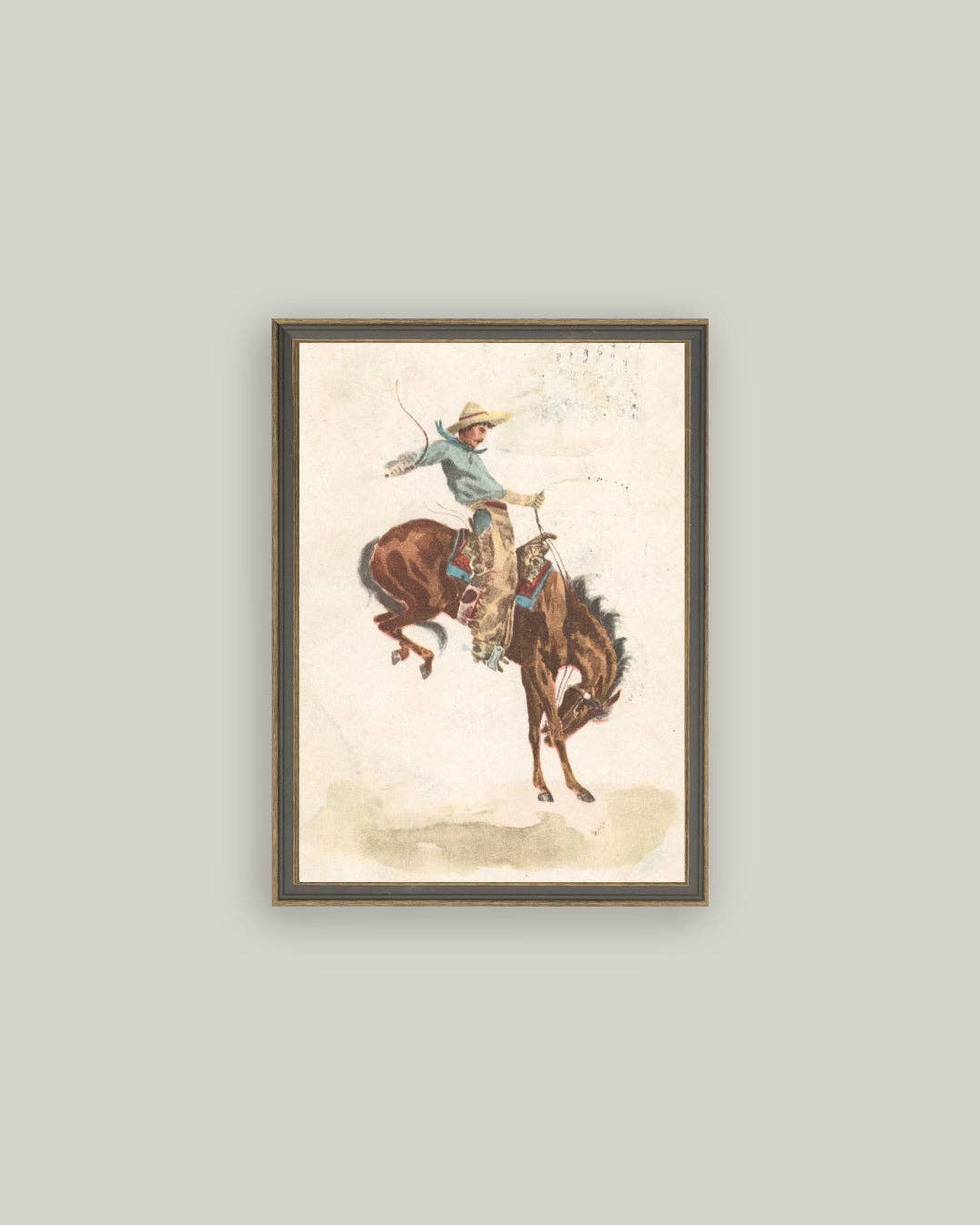Bucking Bronco Framed Art