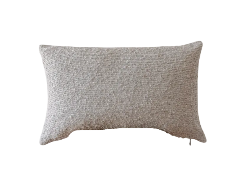 Grey Wool Lumbar Pillow