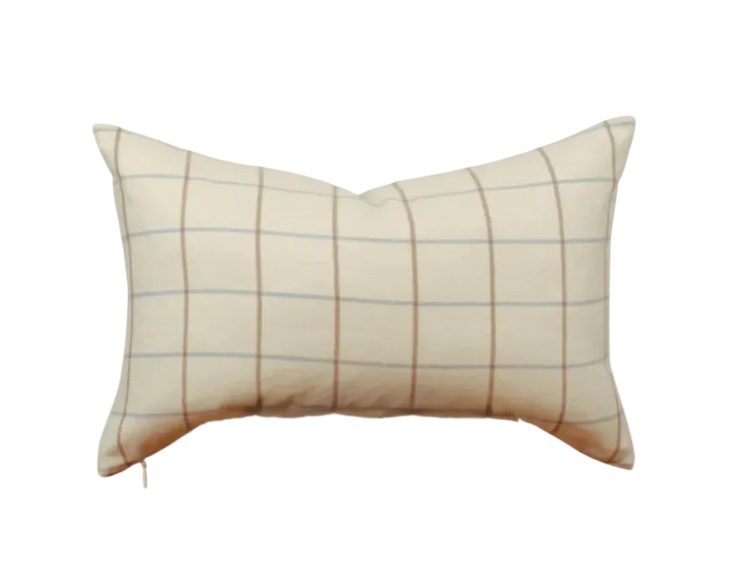 Wool Plaid Lumbar Pillow