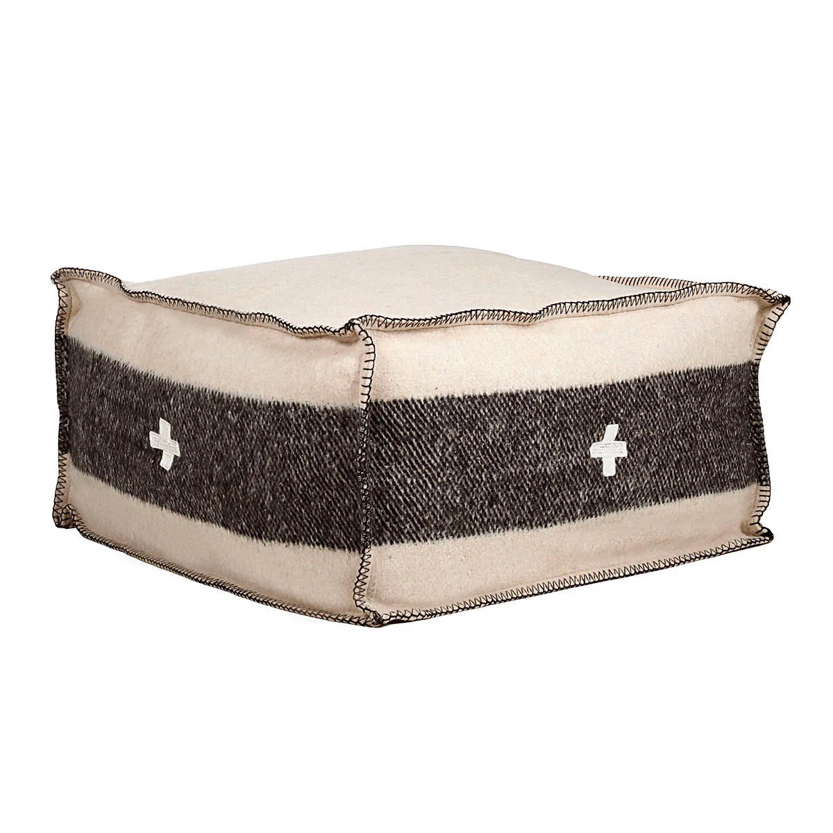 Swiss Army Pouf - Cream Short