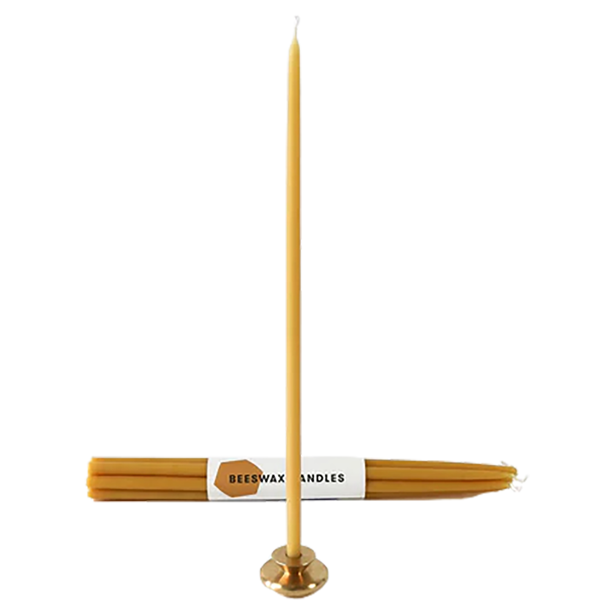 Thin Beesewax Candles with Holder