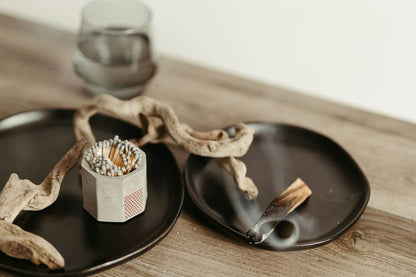 Concrete Match Holder – Modern Design with 2-Inch Safety Matches: Navy