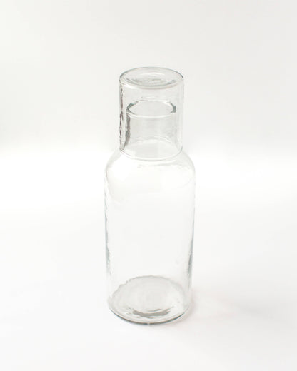 Handblown Hammered Glass Carafe: Smoke