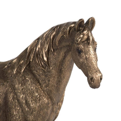 Rustic Polyresin Standing Horse Statue