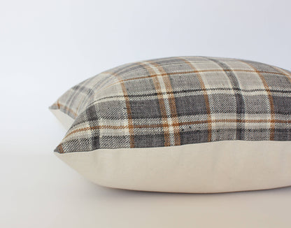 Nolan Brown Plaid Throw Pillow