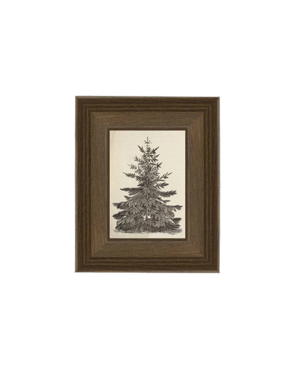 Vintage Pine Tree Framed Antique Art