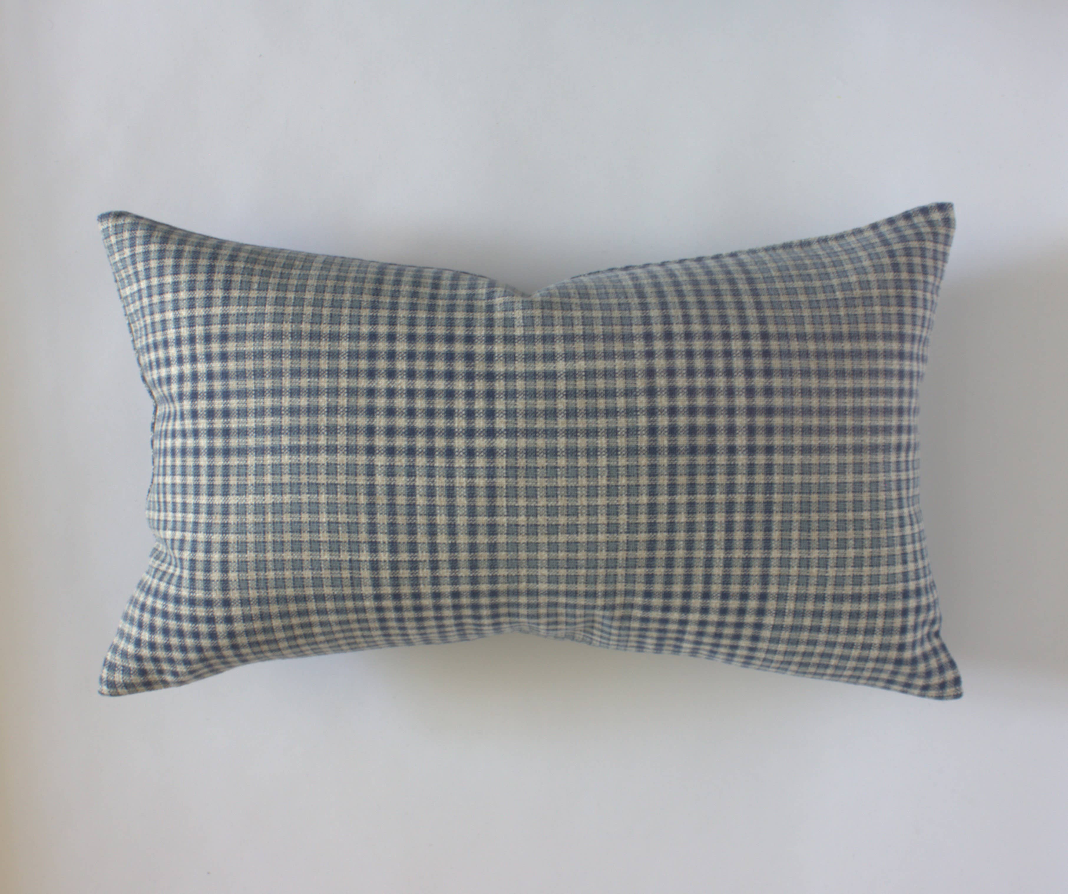 Olin Blue Gingham Lumbar Throw Pillow