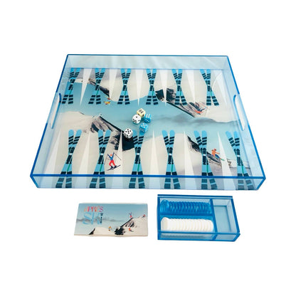Game - Backgammon Tray - Skiing