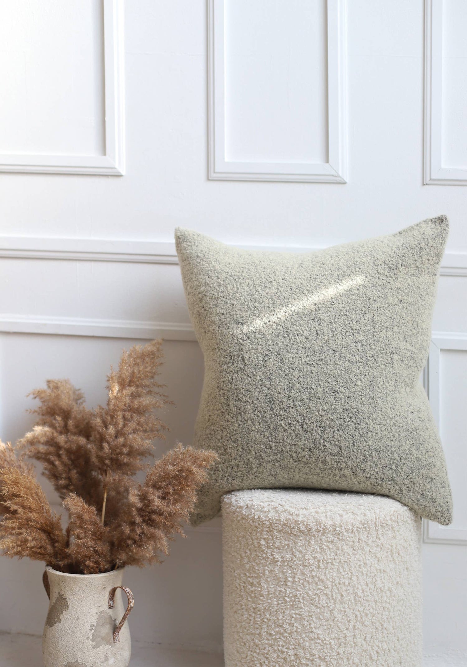 Baldwin Wool Pillow - Brown Boucle