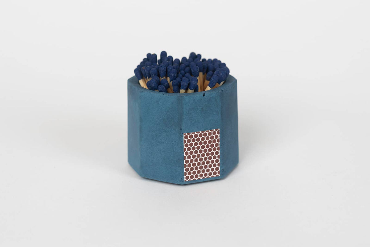 Concrete Match Holder – Modern Design with 2-Inch Safety Matches: All Black