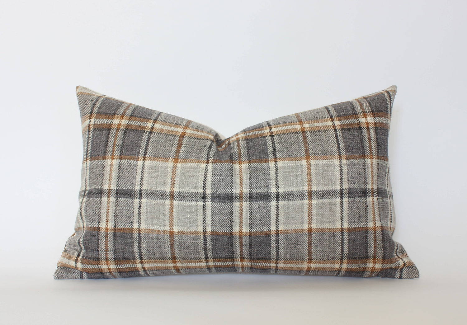 Nolan Brown Plaid Throw Pillow